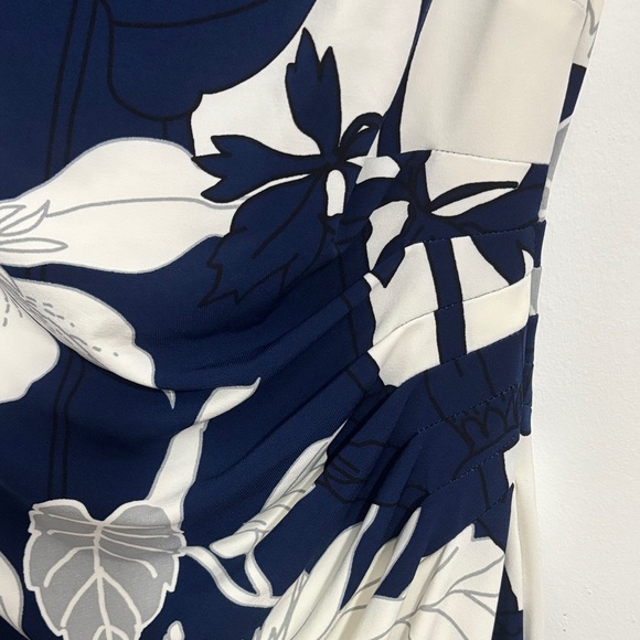 Ralph Lauren Navy and White Floral Midi Dress - Picture 4 of 8